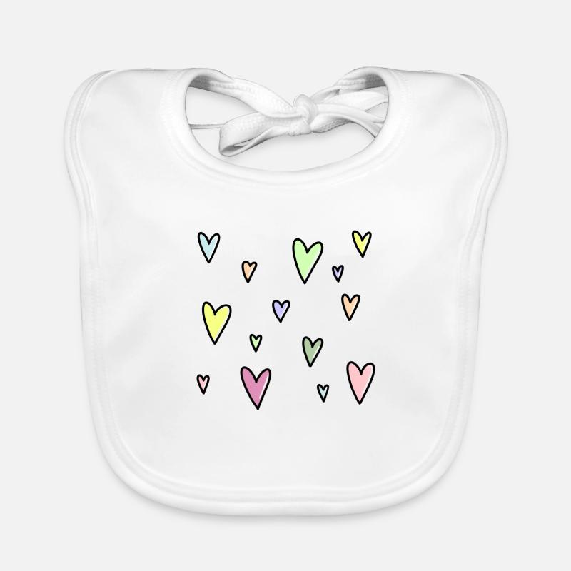 Bunte Herzen 💕 Baby Bio-Lätzchen