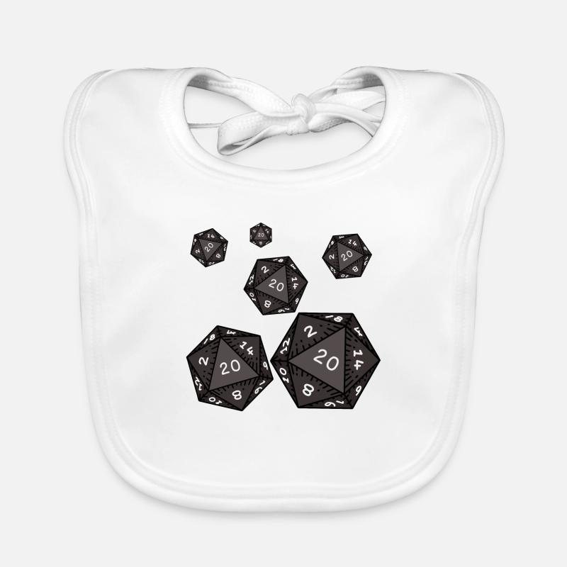 hexagonal dice gift man woman player games Organic Baby Bibs