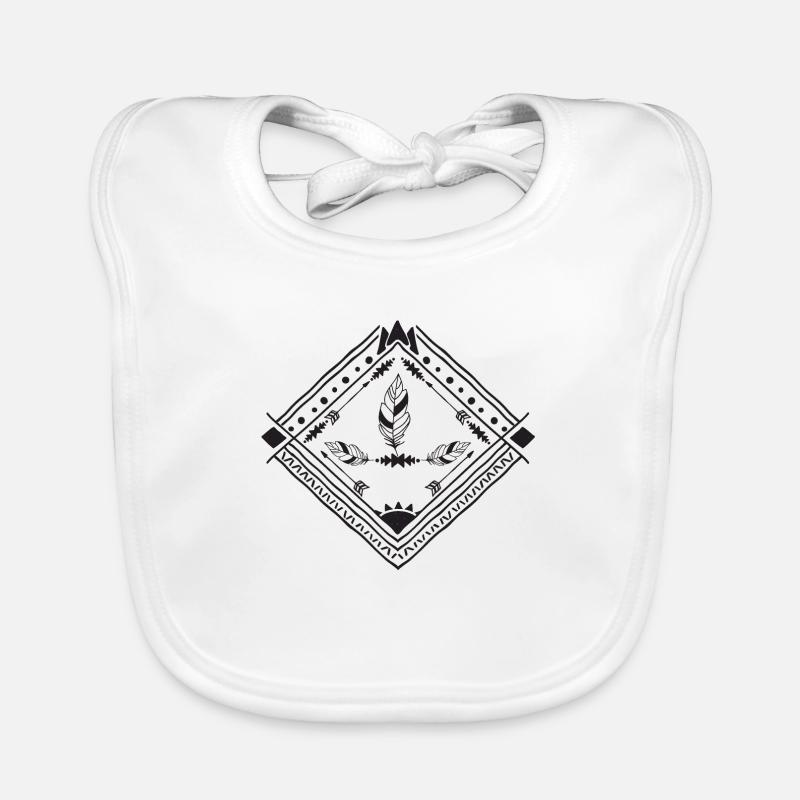 Boho feather and arrows style Organic Baby Bibs