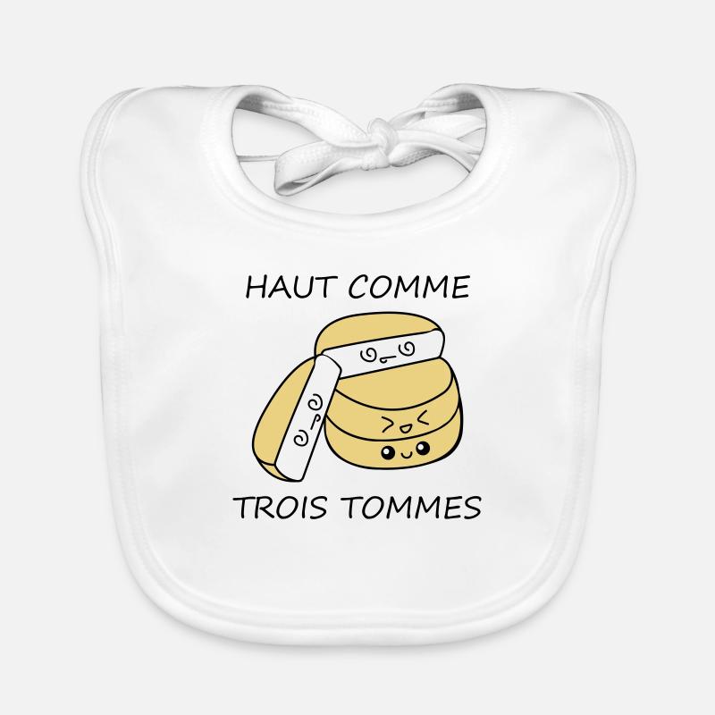 Haut comme trois tommes - Bavoir bio Bébé - blanc