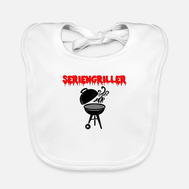 seriengriller grill grillen griller - Baby Bio-Lätzchen - Weiß
