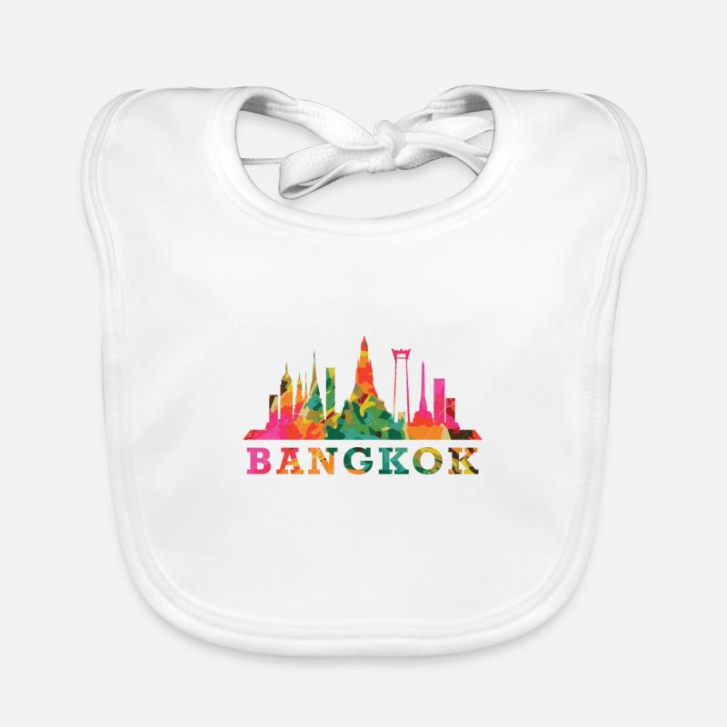 Bangkok Skyline Impression Souvenir Cadeau Idée Bavoir bio Bébé