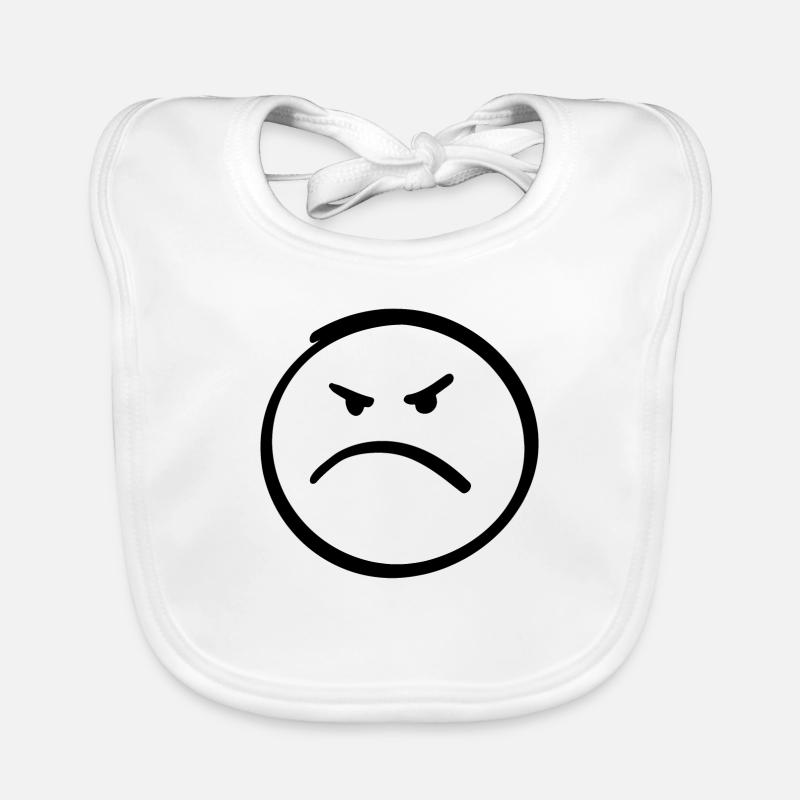 Evil face - Organic Baby Bibs - white