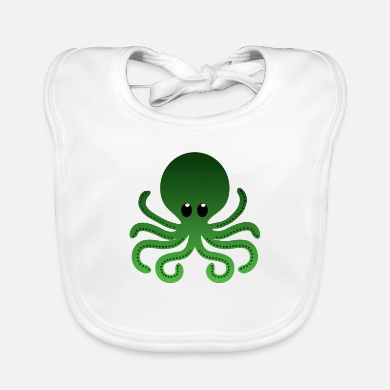 Green Ombre Octopus Organic Baby Bibs