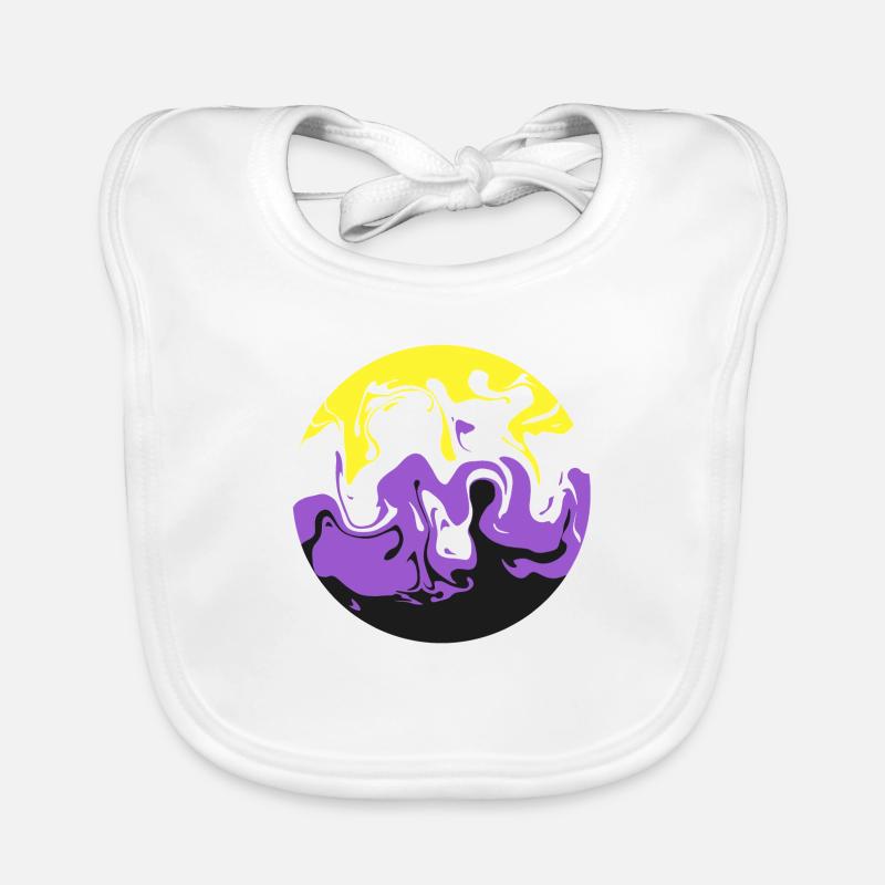 Non Binary Swirl - Baby Bio-Lätzchen - Weiß