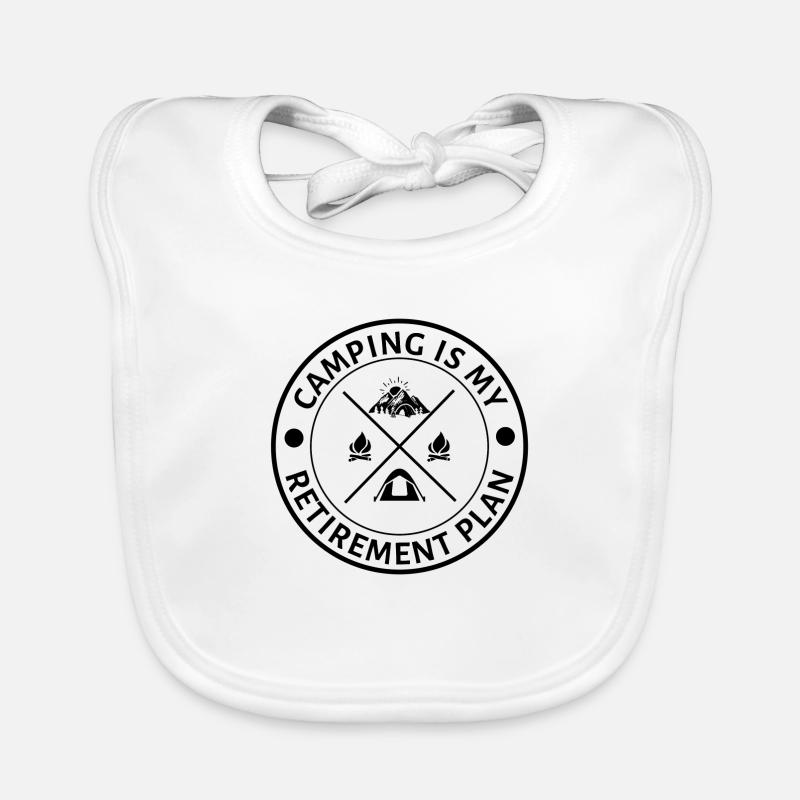 Camping is my retirement plan Funny camper saying Organic Baby Bibs