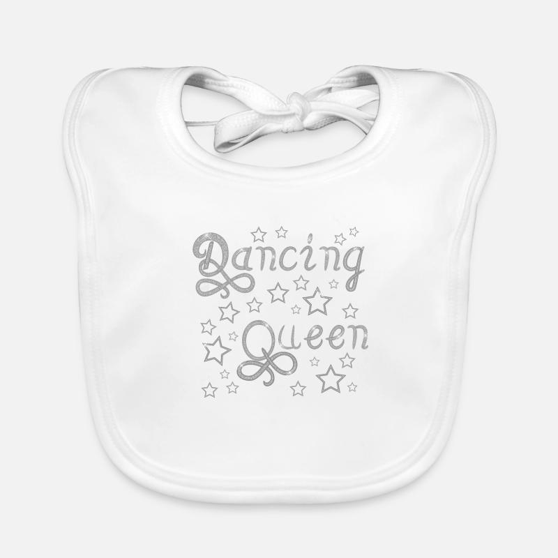 Dancing queen-Silver - Bavoir bio Bébé - blanc