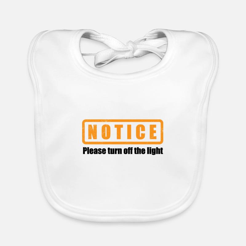 Hinweis please turn off the light Geschenkidee Baby Bio-Lätzchen