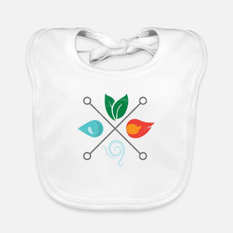 Symbol Vier Elemente Erde Luft Luft Feuer Wasser Baby Bio-Lätzchen