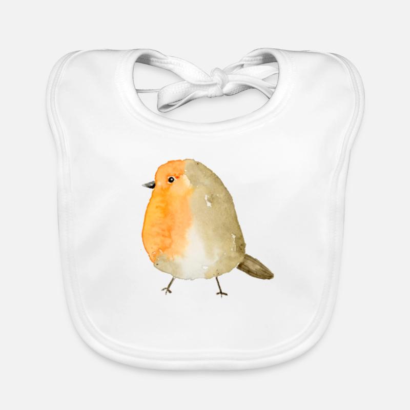 Rotkehlchen Aquarell Baby Bio-Lätzchen