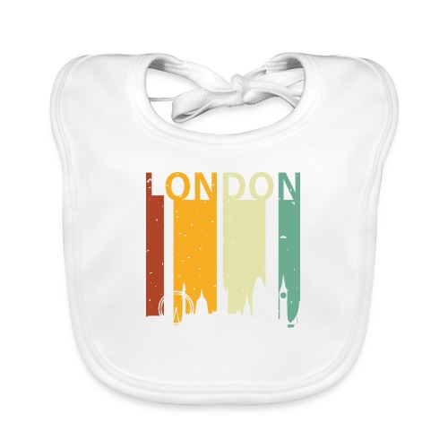 London Retro Stripes Sunset Skyline Vintage London - Baby Bio-Lätzchen