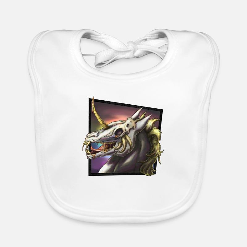Evil Unicorn - Baby Bio-Lätzchen - Weiß