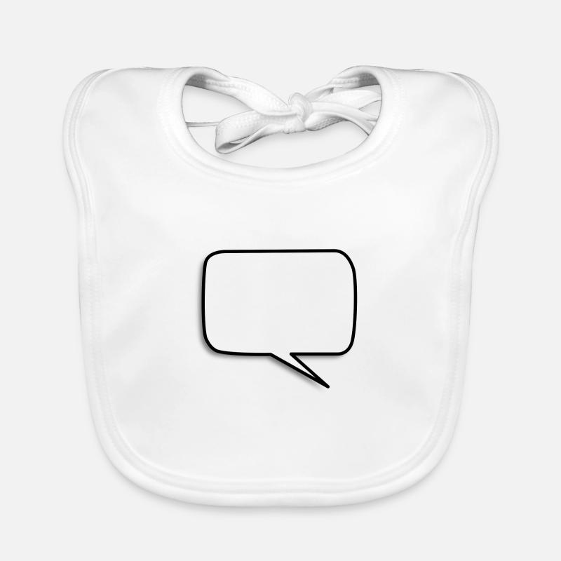 Speech Bubble Shape White Organic Baby Bibs