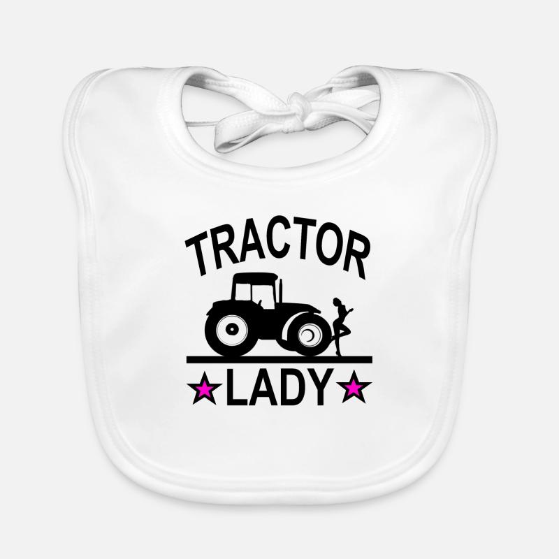 Traktor - Baby Bio-Lätzchen - Weiß
