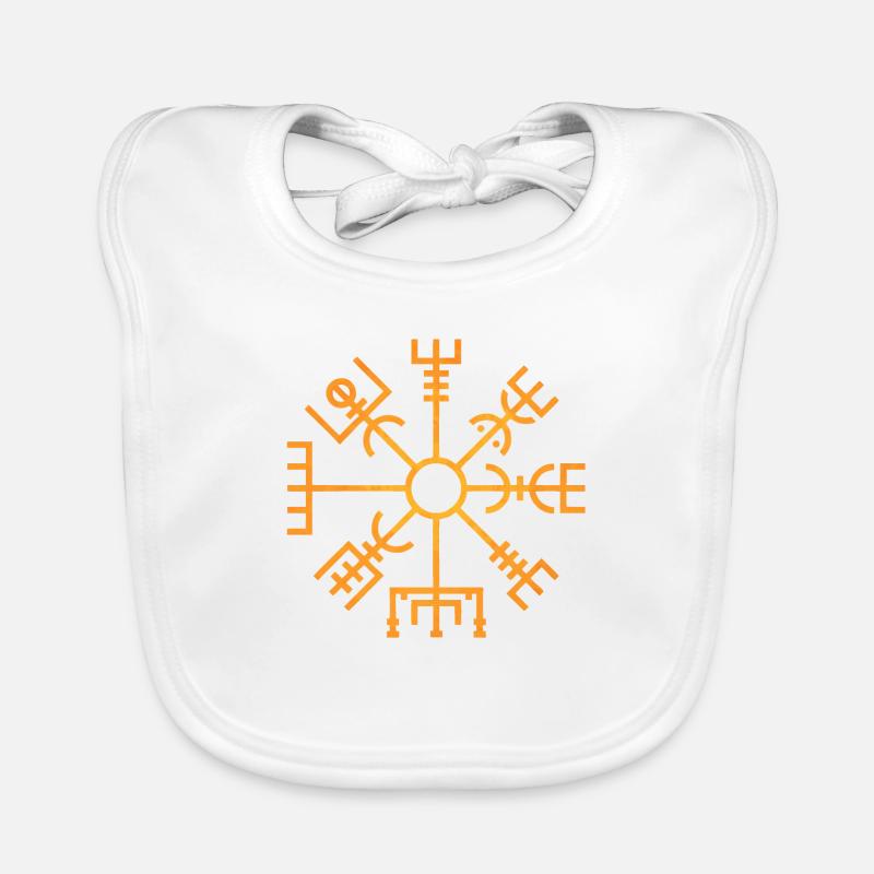 Wikinger Symbole - Baby Bio-Lätzchen - Weiß