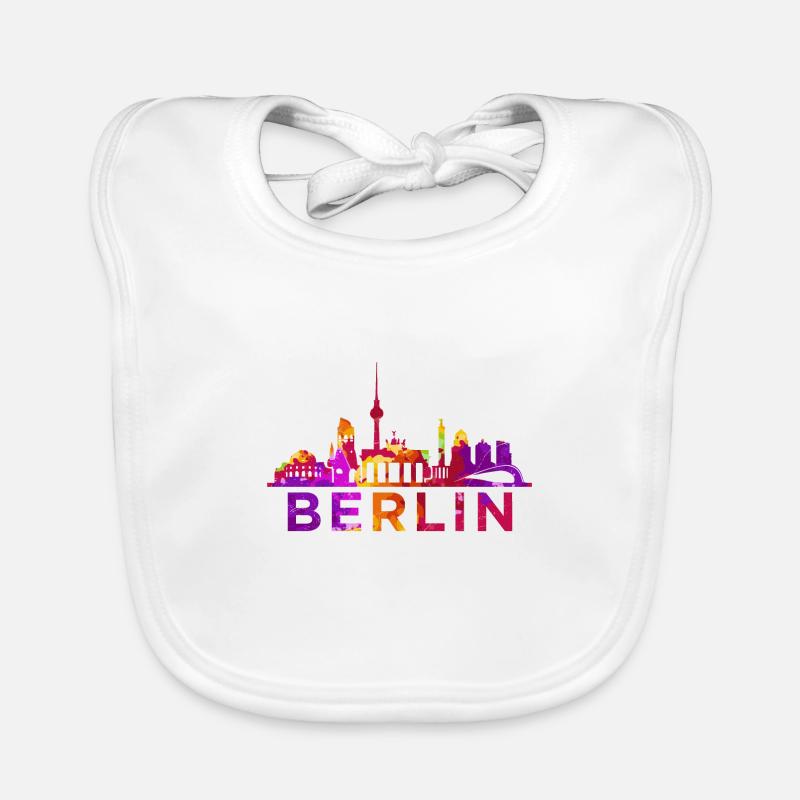 Berlin Skyline Impression Souvenir Geschenkidee Baby Bio-Lätzchen
