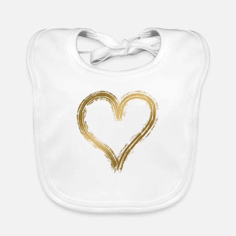 Hjerte guld Hagesmække af økologisk bomuld