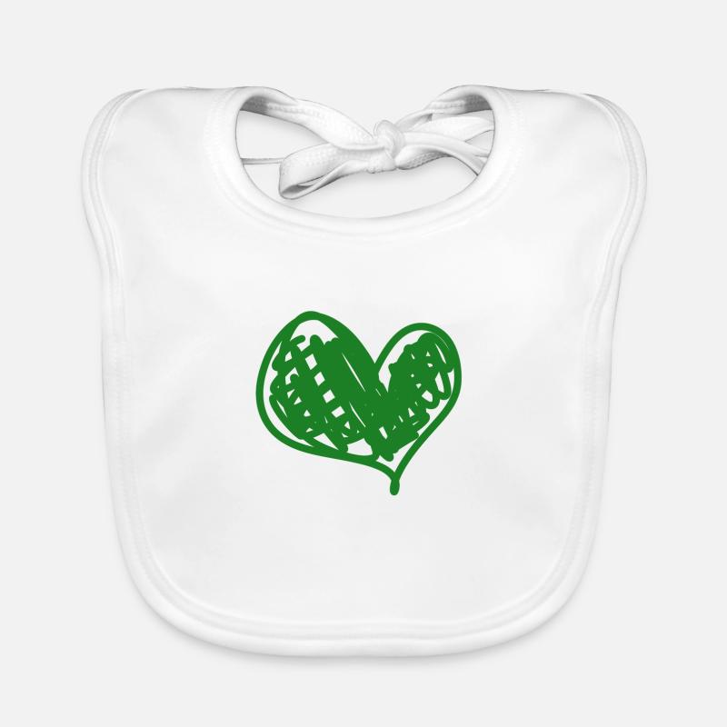 cœur vert Bavoir bio Bébé