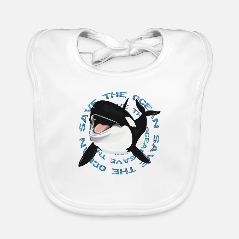 Orca Whale est une conception océanique durable Bavoir bio Bébé