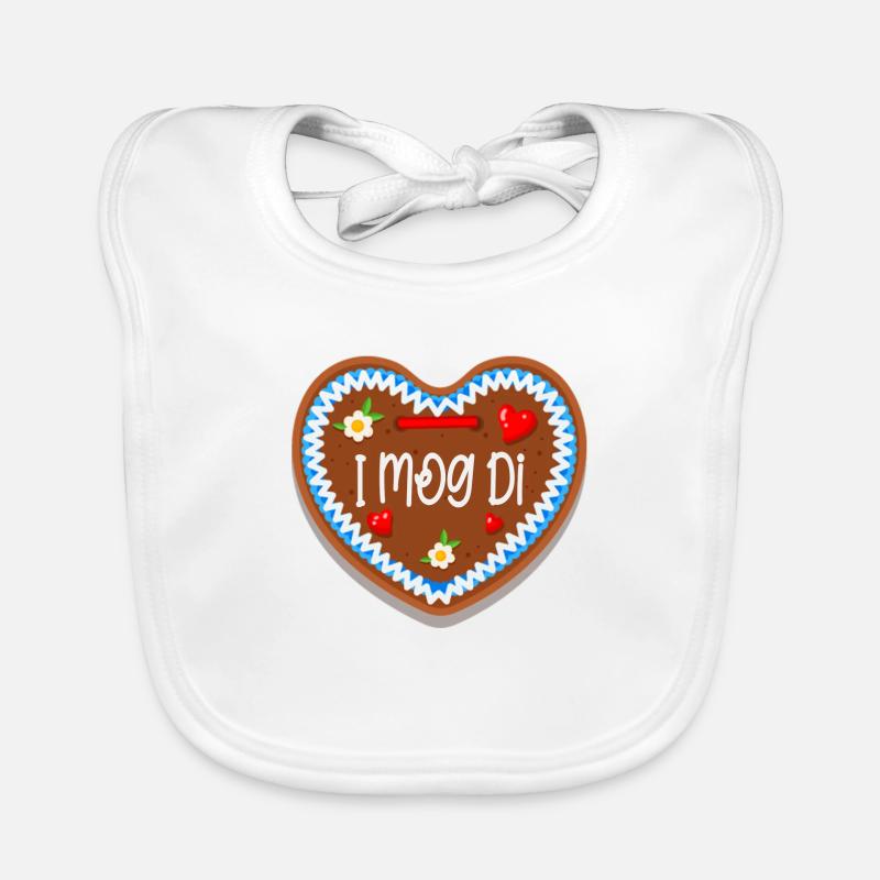 I mog Di Gingerbread Heart Organic Baby Bibs