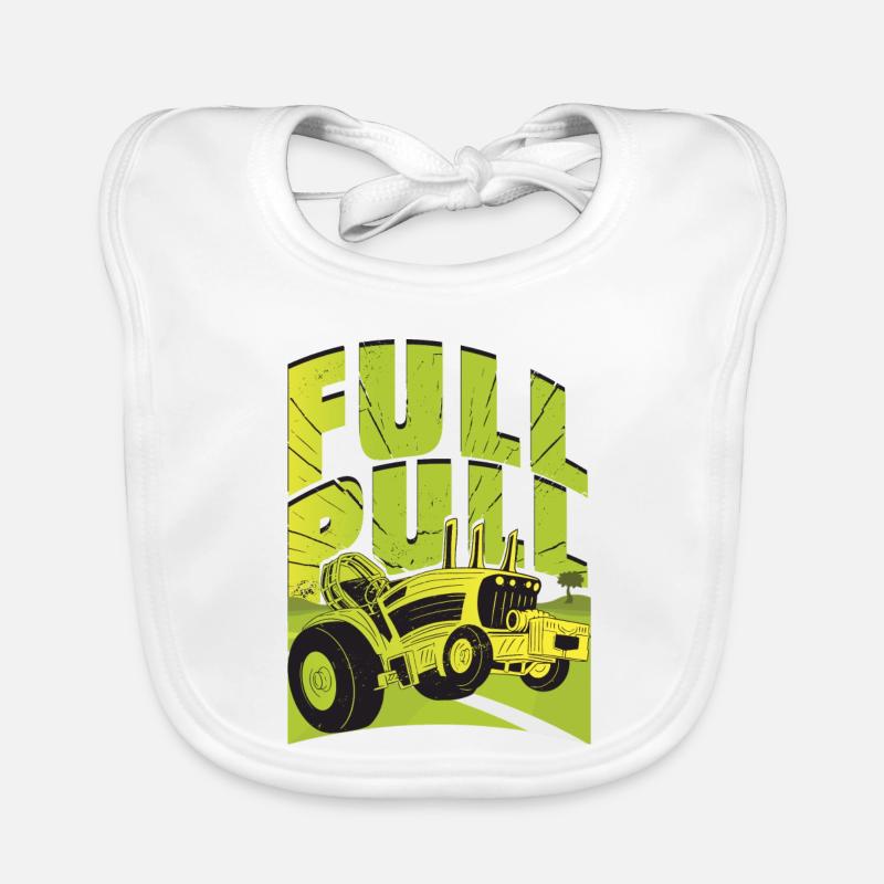 Tractor Pulling Organic Baby Bibs