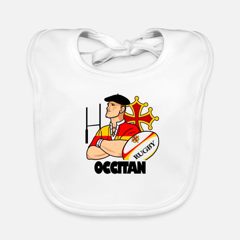 Rugby Occitan - Bavoir bio Bébé - blanc