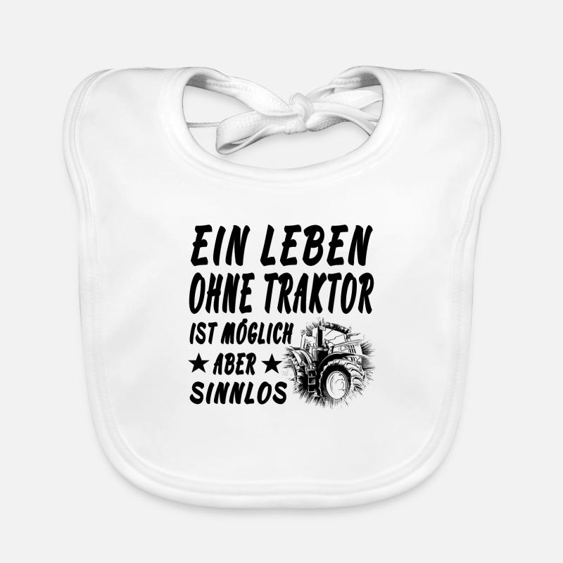 Traktor - Baby Bio-Lätzchen - Weiß