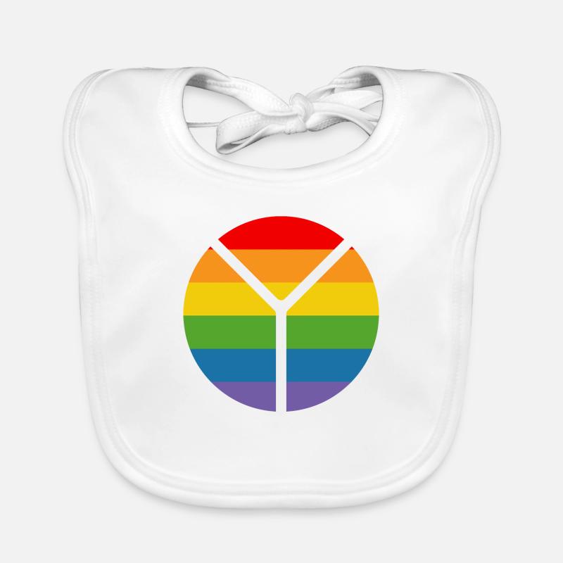 rainbow round Organic Baby Bibs