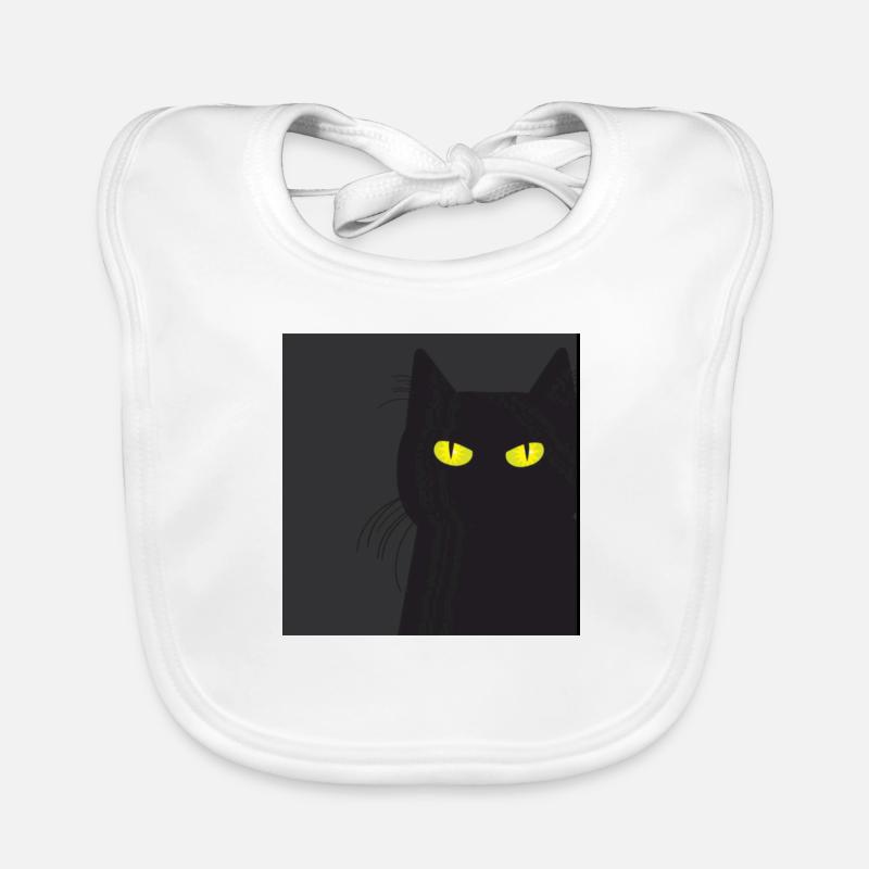 BLACK CAT VOUS REGARDE. Chat qui vous regarde !! Bavoir bio Bébé
