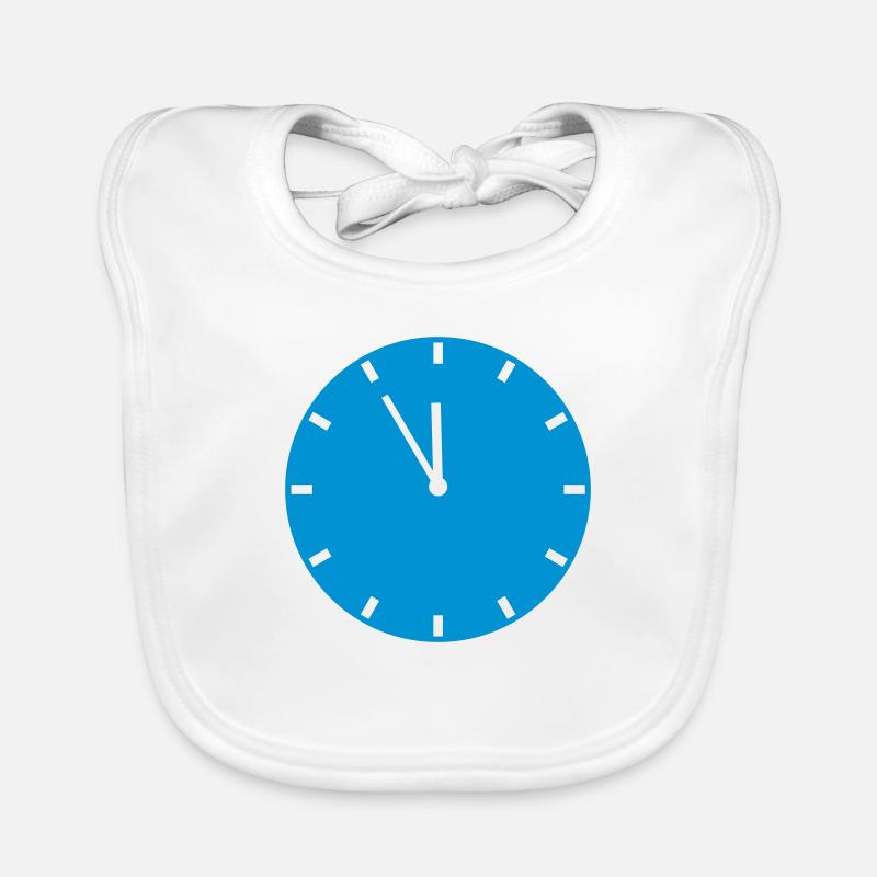 Wall Clock Time Hands Organic Baby Bibs