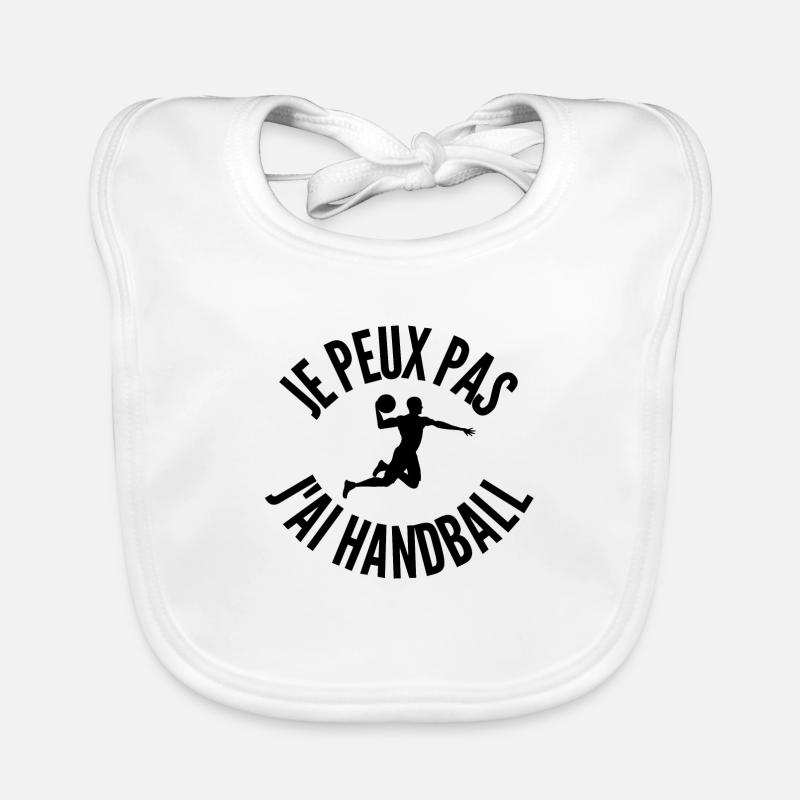 je peux pas j ai handball - Bavoir bio Bébé - blanc