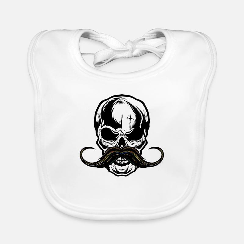 Schnurrbart Schädel Hipster Schädel Schädel Baby Bio-Lätzchen