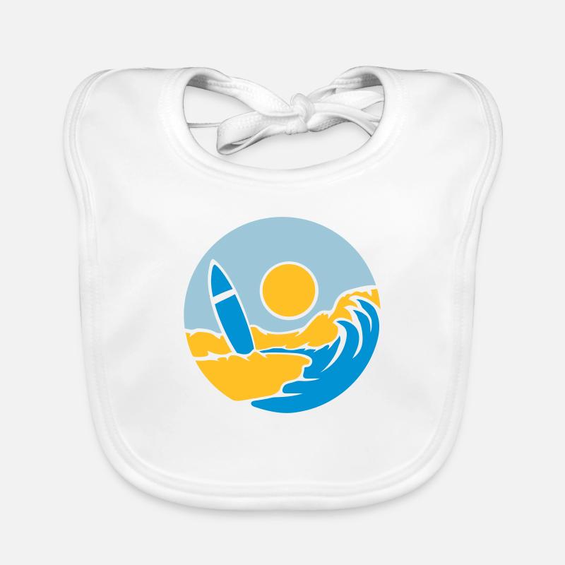 County Beach Surfboard Organic Baby Bibs