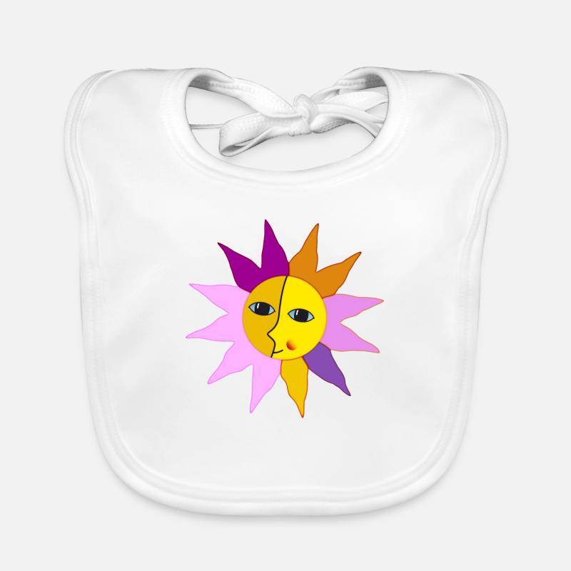 Sun Rays Moon Face Moment Happiness hygge Organic Baby Bibs