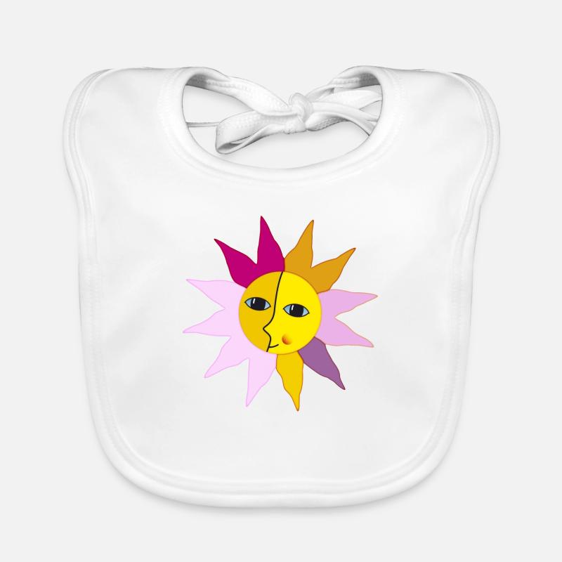 Sun Rays Moon Face Moment Happiness hygge Organic Baby Bibs