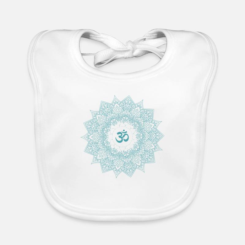 om chakra yoga mint mandala Organic Baby Bibs