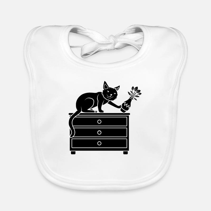 Cheeky cat bumps flower vase Organic Baby Bibs