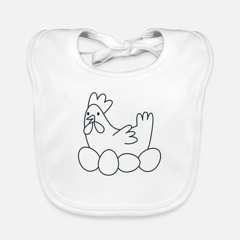 Chicken chook with eggs Organic Baby Bibs