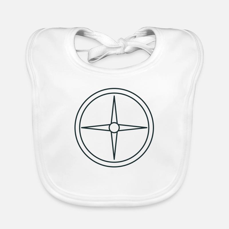 Compass rose with points Organic Baby Bibs