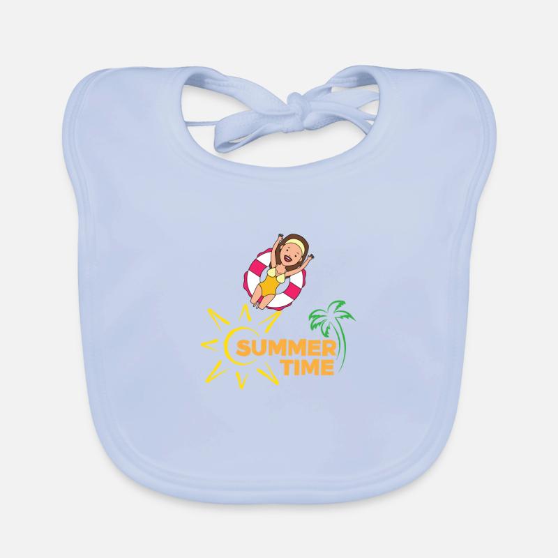 Sommerzeit02 Mädchen Baby Bio-Lätzchen