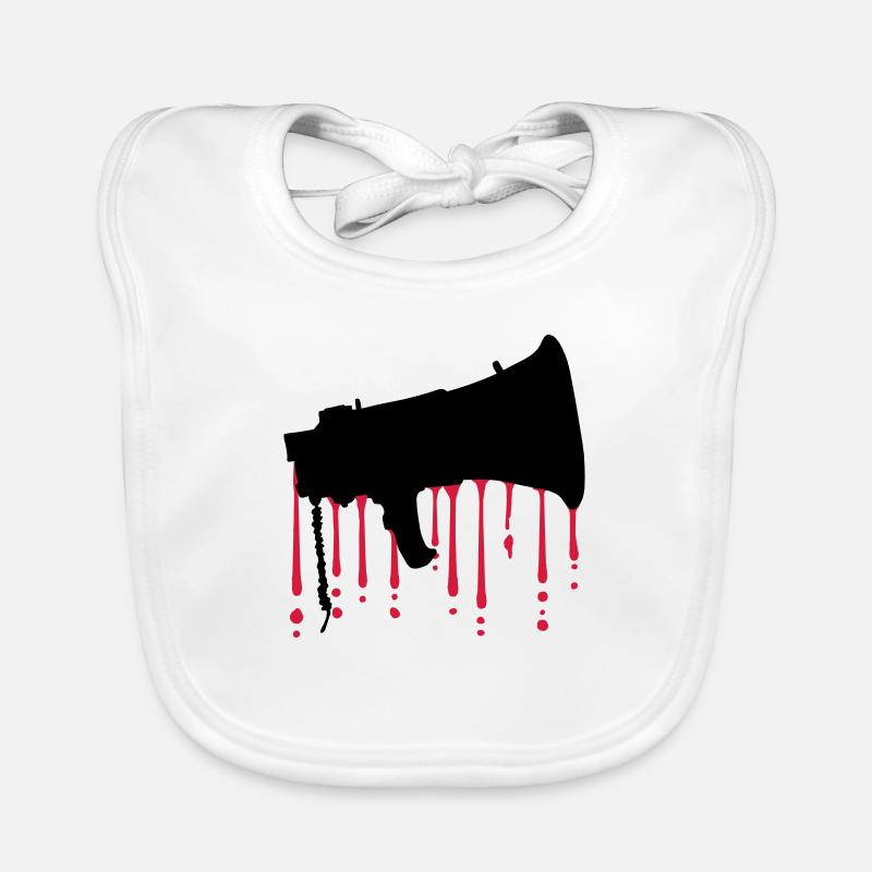Blood Drops Megafon Propaganda Speaker Organic Baby Bibs