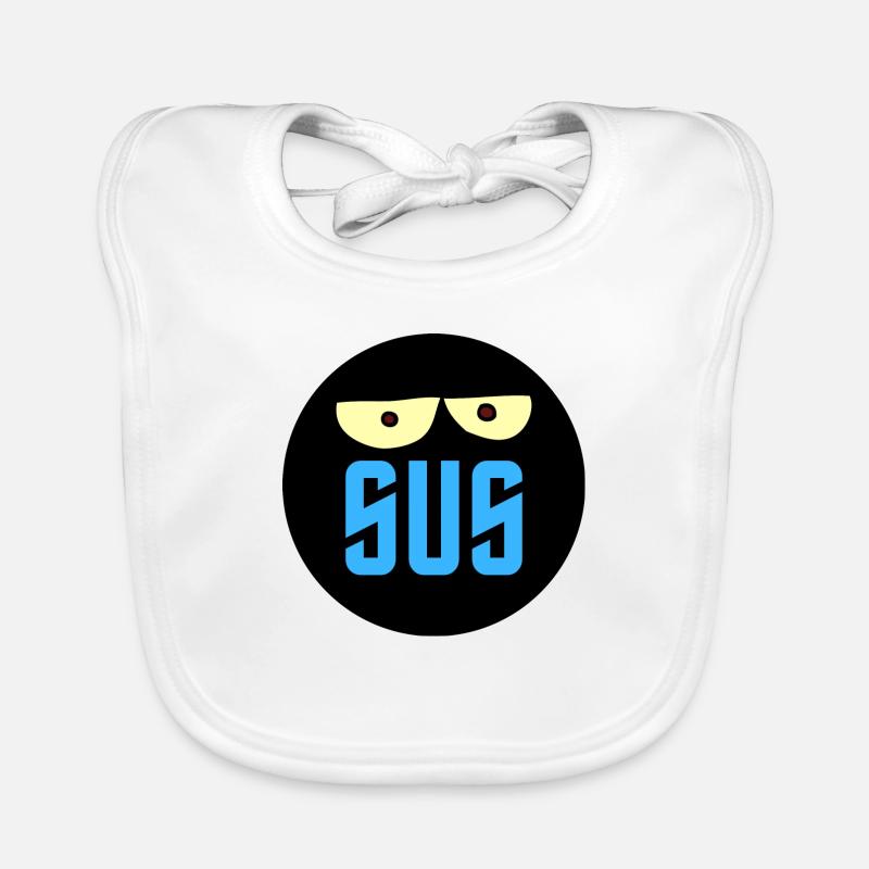 sus - suspect - Bavoir bio Bébé - blanc