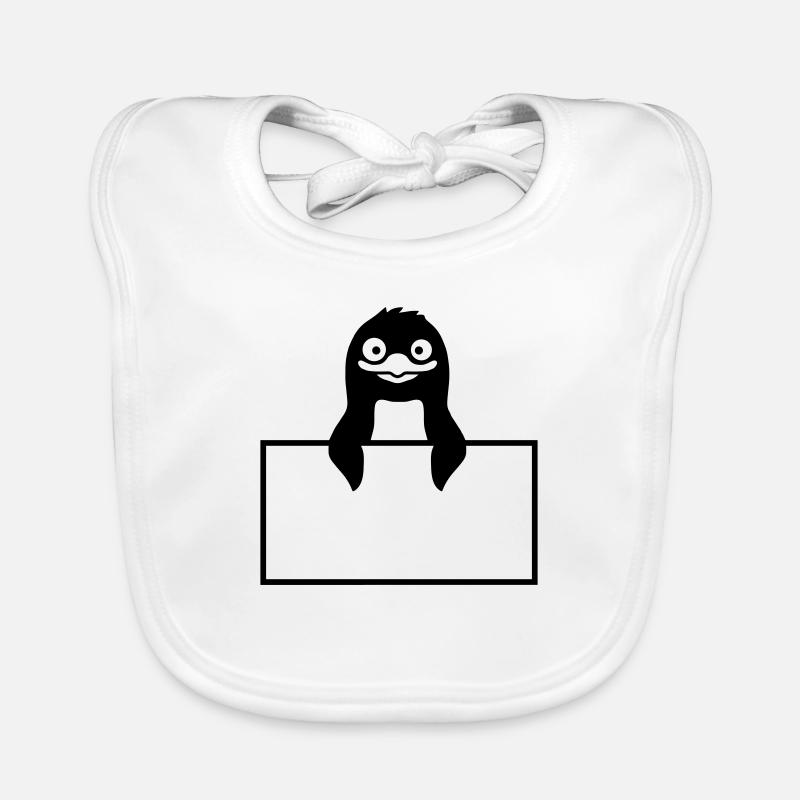 Insert Shield Penguin Text Organic Baby Bibs