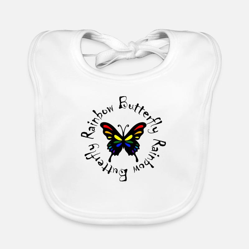Rainbow Butterfly Organic Baby Bibs