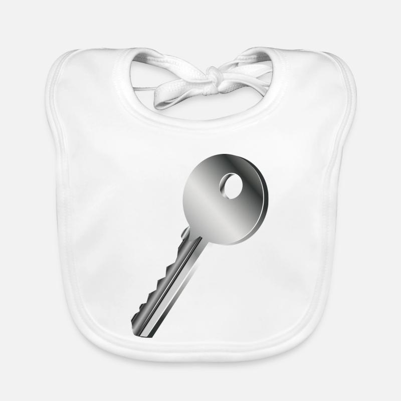 silver-colored single key Organic Baby Bibs