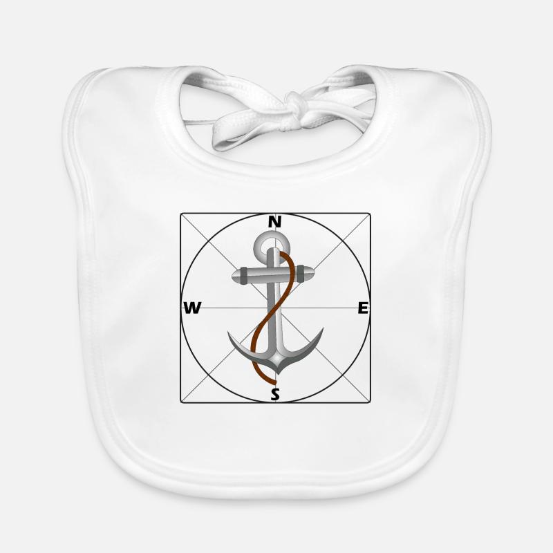 Anchor with Cardinal Points Organic Baby Bibs