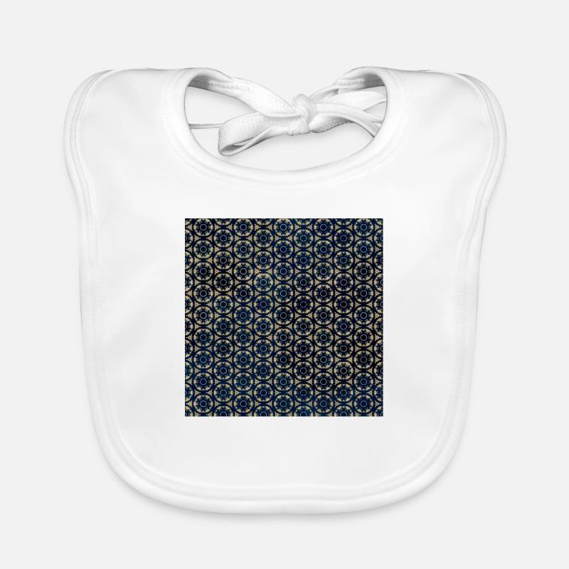 Gold Geo Tie Dye Pattern Organic Baby Bibs