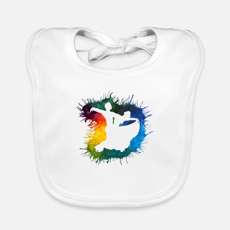 Standard Rainbow Dance Couple Aquarelle Dégradé Bavoir bio Bébé