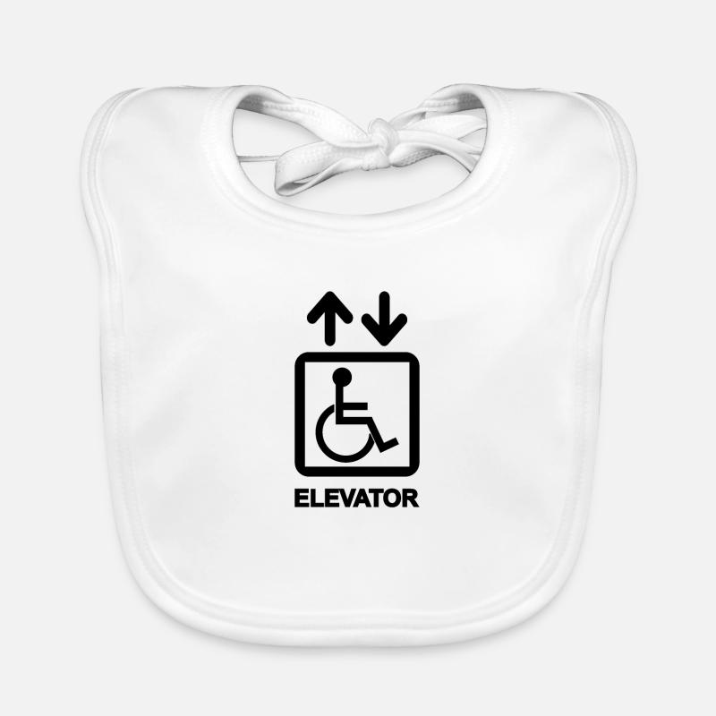 Disabled People Elevator Sign Organic Baby Bibs