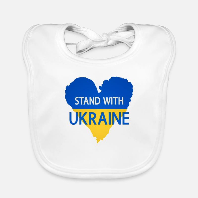 Ukraine - Bavoir bio Bébé - blanc